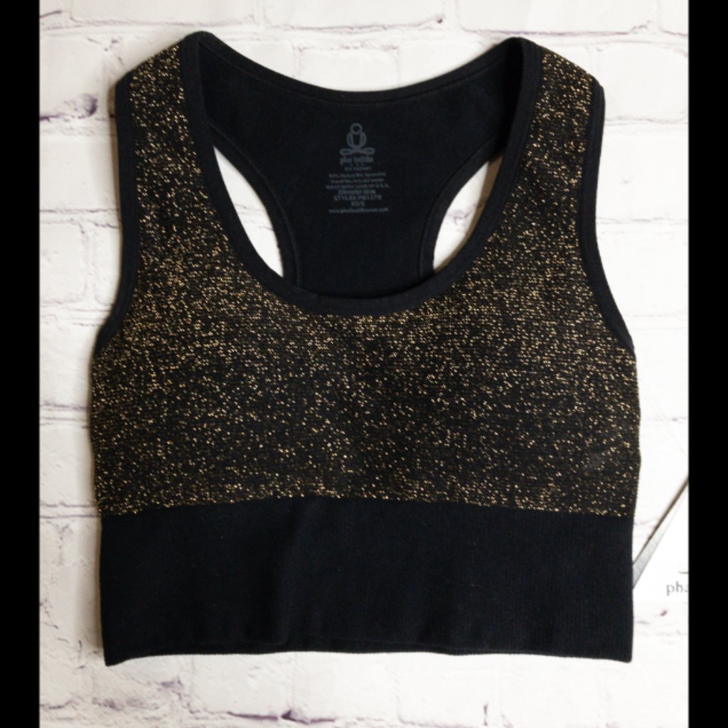 Phat Buddha Brand Black And Gold Sports Bra